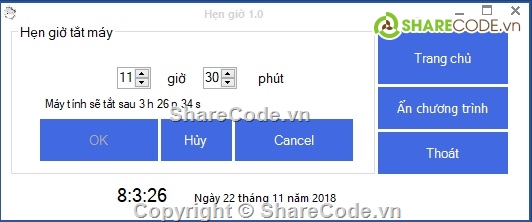 Đồng hồ hẹn giờ tắt máy,nhắc nhở công việc,Đồng hồ hẹn giờ,nhắc nhở công việc c#